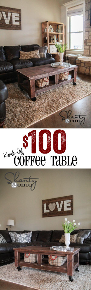 LOVE this DIY Pottery Barn Knock-off coffee table!! Cheap too!! www ...
