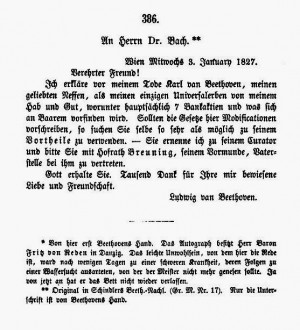 The first publication of Beethoven's third will in Ludwig Nohl's ...