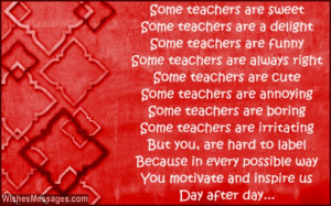 Thank You Poem For Teacher Thank you poems for teacher: