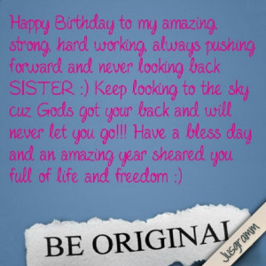 Happy Birthday Sister Quotes And Sayings Happy birthday sister !
