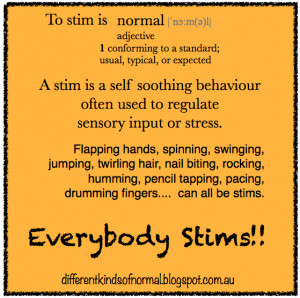 have written a little about stimming before on my blog Different ...