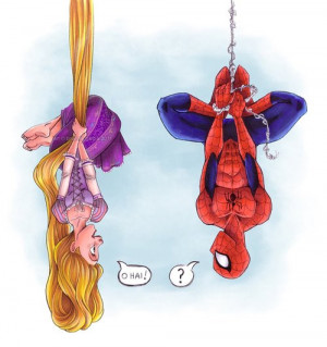 cute adorable tangled disney aw Rapunzel Spiderman drawings spider man ...