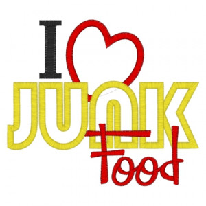 Sayings (3602) ...I Love Junk Food Applique 5x7