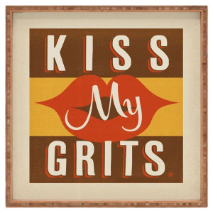 Kiss My Grits Square Tray