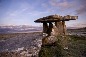 Poulnabrone dolmen is located in the heart of the karst landscape of ...