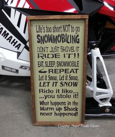 SNOWMOBILING- SLEDDING Sign, Handmade Wood Typography Sign, Fathers ...