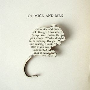 Image of John Steinbeck - 'Of Mice and Men' original book page brooch