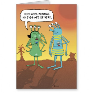 Funny birthday card: Alien jerk