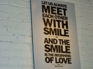 Modern decor with quirky quotes on the wall and i am sitting there ...