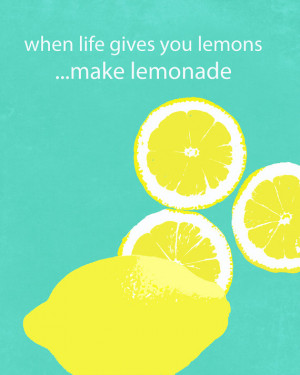 Lemons Lemonade Life Quote Typography Words Positivity - 8 x 10 art ...