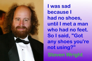 Steven wright, quotes, sayings, man, shoes, feet