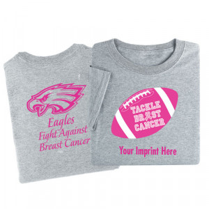 Tackle Breast Cancer Women's Cut Football T-shirt with Personalization