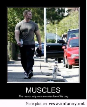 Funny people with muscles