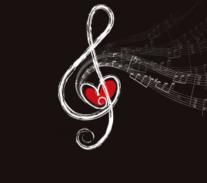 music,note,heart,red,rhythm,pattern,