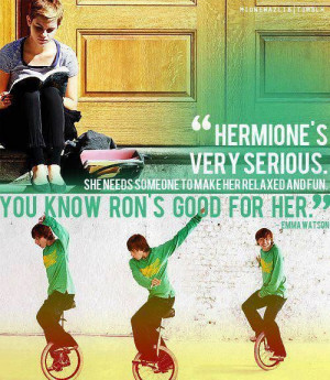 Emma Watson quote on Hermione and Ron