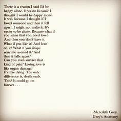 From Greys Anatomy, Meredith Grey Quotes, Internet Love Quotes, Greys ...