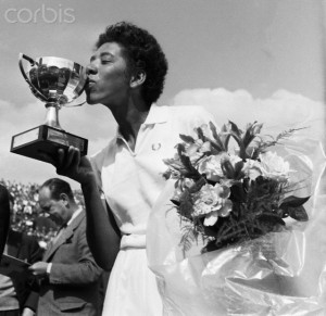 Althea Gibson Kissing Trophy Cup