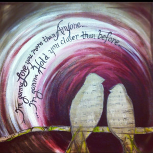 ... and music quotes - I gotta do this w a worship song! #music #painting
