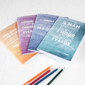 Scientists Inspirational Quotes Notebook Set. Famous Scientist. Plain ...