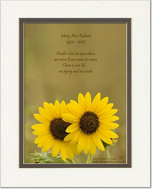 Personalized Memorial Gift Two Sunflowers