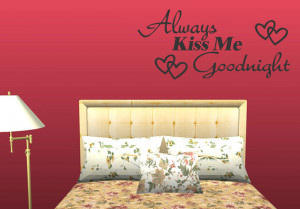 Always Kiss Me Goodnight Vinyl Wall Quote Home Decor Sticker Decal Art ...