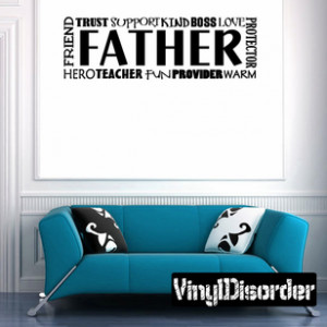... Hero Friend Father's Day Holiday Vinyl Wall Decal Mural Quotes Words