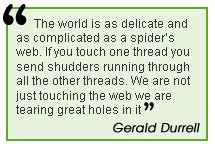 Spider web Gerald Durrell quote
