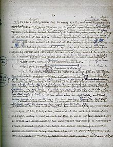 1947 draft manuscript of the first page of Nineteen Eighty-Four ...