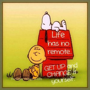 Snoopy Life has no remote...get up and change it yourself