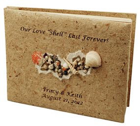 Have guests sign a beach themed wedding guestbook personalized with ...