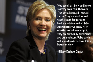 Hillary Clinton on LGBT equality.