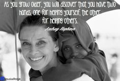 ... hand for helping yourself the other for helping others audrey hepburn