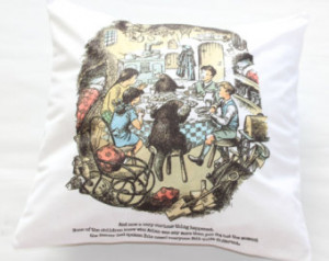 Narnia printed Pillow cover Mr and Mrs Beaver Lucy Edmond Susan Peter ...