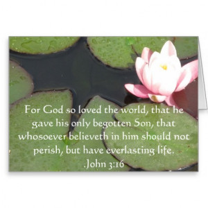 John 3:16 Christian Inspirational Quote Greeting Cards