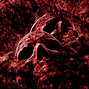Flaming Skulls 2 red neon flame Image