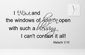 Malachi 3:10 I tithe and...Religious Wall Decal Quotes