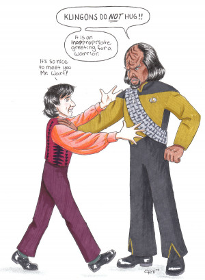 Balki Meets Worf By Chill13 Fan Art Traditional Art Drawings Movies Tv