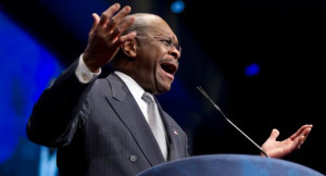 Former presidential candidate Herman Cain addresses the Conservative ...