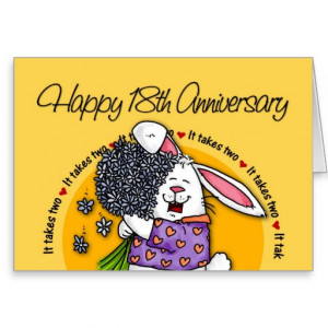 Wedding - Happy 18th Anniversary Greeting Cards