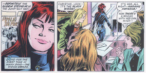 Woman 1: Christine, look— it's the Black Widow!