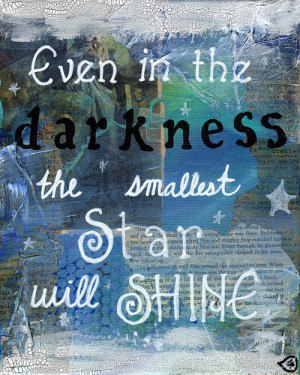 Mixed Media Quote Painting Inspirational Art Stars by treetalker