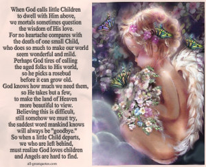 His love. for no heartache compares with the death of one small child ...