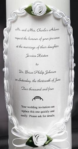 ... candle. > Pillar Wedding Invitation Unity Candle (White or Ivory