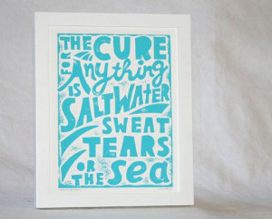 Ocean Quote, Wall Art, Karen Blixen Tears Quote, Sympathy Gift, Home ...