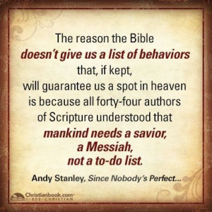 Andy Stanley, Since Nobody's Perfect . . .