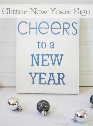 glittered cheers new year sign making home base
