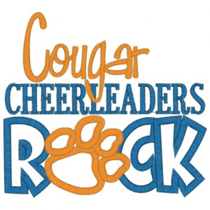 Sayings (3500) ...Cougar Cheerleaders Rock Applique 5x7