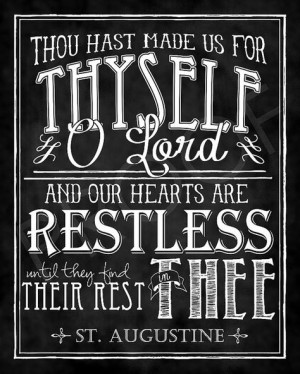Mounted ChalkTypography 11x14 - St. Augustine Quote More