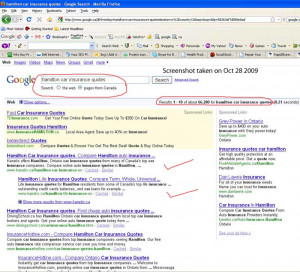 ... for “Edmonton auto insurance quotes” on Google.ca: Example 14