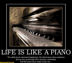 LIFE IS LIKE A PIANO The white keys represent happiness, the black ...